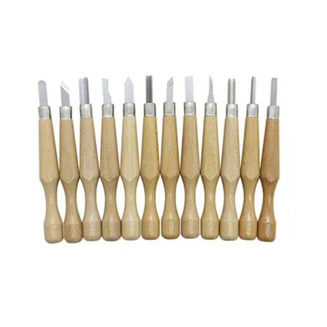 Knife Depot Wood Carving Chisel Set - 12 Piece SK7 Various Blades with Ergonomic Handles - Image 7