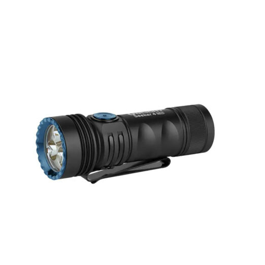 Olight Seeker 4 Mini Rechargeable Light with Cool White Light (1200 Lumens) and UV Light (365nm) - Black