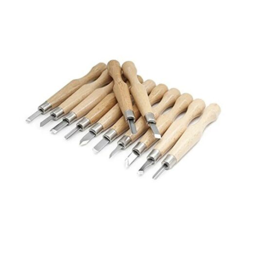 Knife Depot Wood Carving Chisel Set - 12 Piece SK7 Various Blades with Ergonomic Handles