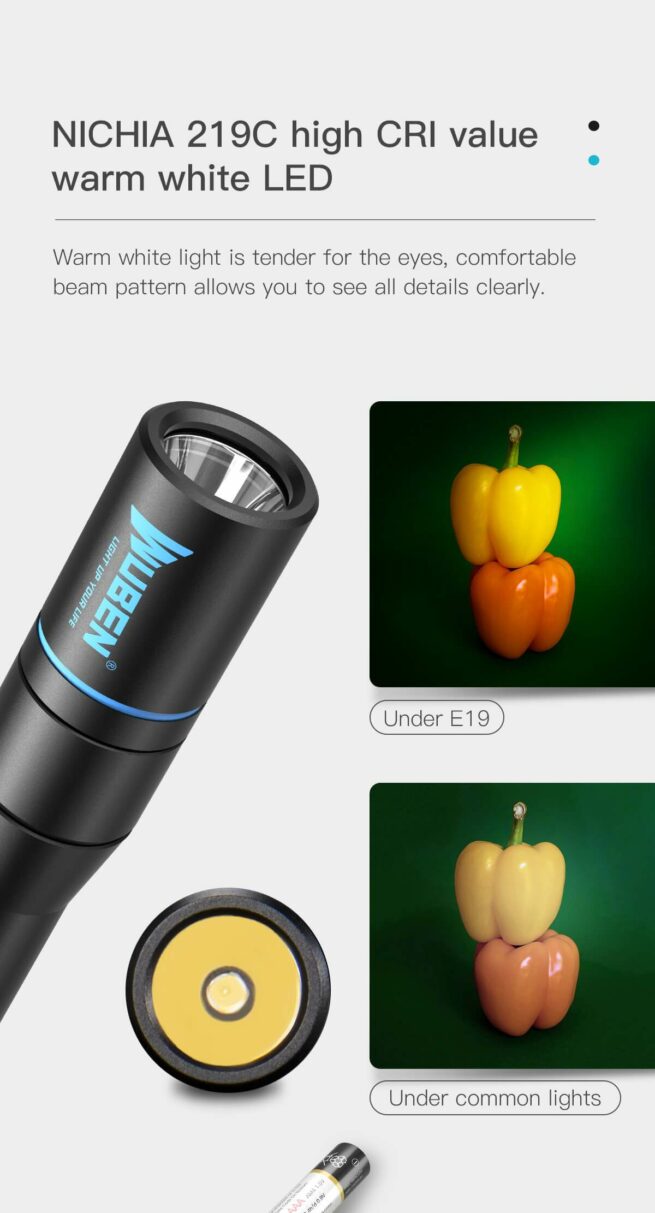 Wuben E19 High CRI Penlight - 2AAA, 200 Lumens - Image 6