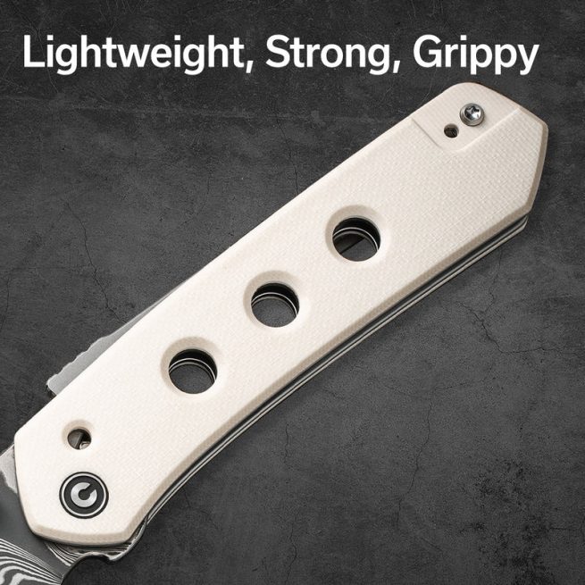 CIVIVI Vision FG C22036-DS1, Ivory G10 Handle, 3.5" Damascus Blade, Superlock - Image 6