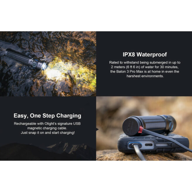 Olight Baton 3 Pro Max Rechargeable EDC Flashlight with Proximity Sensor (2500 Lumens, 145 Metres) - Image 4
