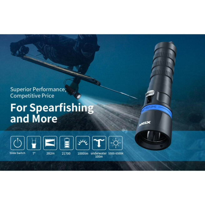 XTAR DS1 Magnetic Slide Switch Dive Torch Set - 1000 Lumens - Image 3