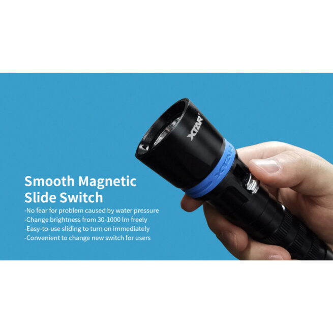 XTAR DS1 Magnetic Slide Switch Dive Torch Set - 1000 Lumens - Image 2