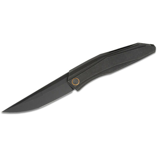 WE Knife Co. Cybernetic Limited Edition - Black Stonewashed Titanium with Black Stonewash CPM20CV Straight Back Blade, WE22033-1