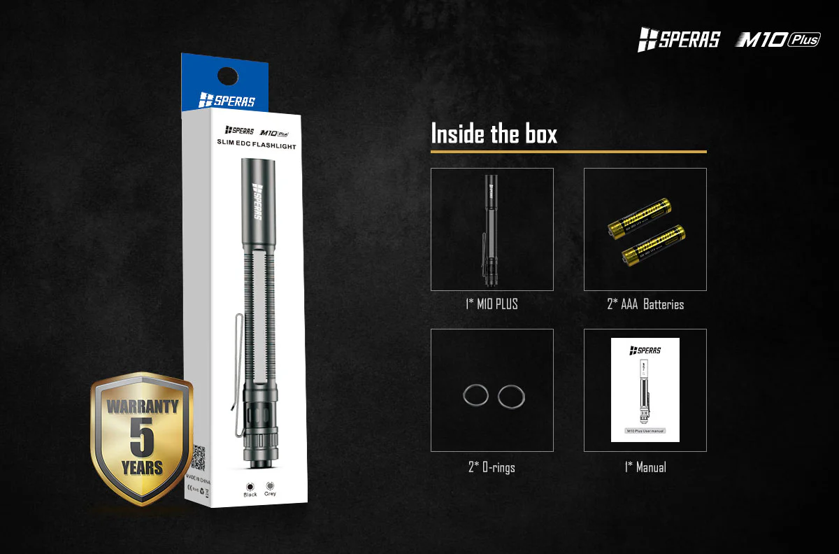 SPERAS M10 Plus 6500K LED Waterproof Pen Torch - 250 Lumens, 70 Metres - Image 15