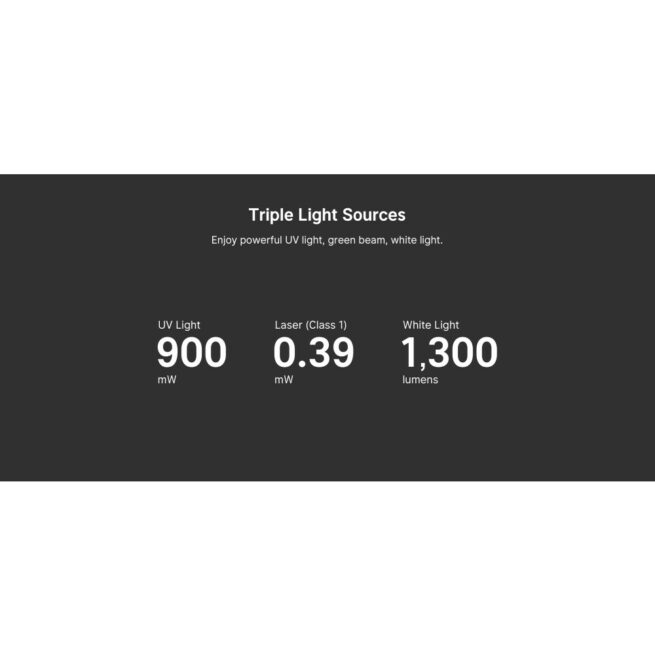 Olight Arkfeld Pro Rechargeable Pocket Torch with White Light (1300 Lumens), UV Light (365nm), and Green Laser - Image 5