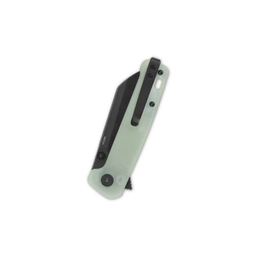 QSP Penguin Button Lock, Jade G10 with Black Stonewashed 14C28N Blade, QS130BL-B2