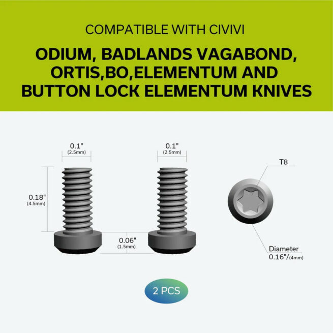 CIVIVI T001B Black Titanium Pocket Clip with 2 PCS Screws for CIVIVI Knife Models - Image 4