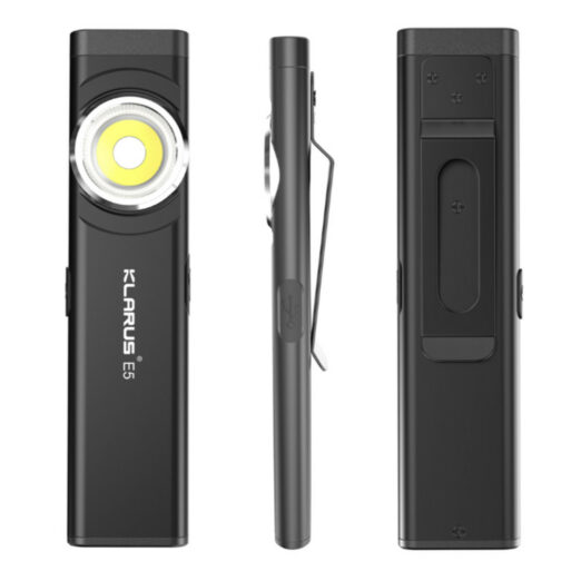 Klarus E5 EDC Rechargeable Tool Light with Magnetic Base (470 Lumens, 41 Metres)