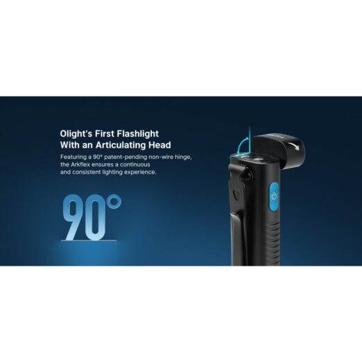 Olight Arkflex Rechargeable LED Pocket Torch With 0-90° Articulating Head (1000 Lumens, 85 Metres)