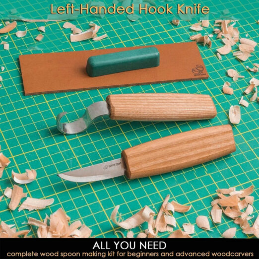 Beaver Craft Left-Handed Beginners Basic Spoon Carving Set - S01L