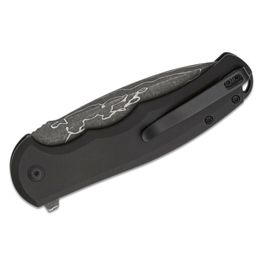 CIVIVI Button Lock Praxis C18026E-DS1, Black Aluminium with Damascus Blade