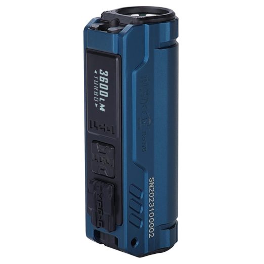 Imalent BL50 Rechargeable Dual Light Source EDC Torch - UV Light (365nm) and White Light (3600 Lumens, 428 Metres) - Royal Blue