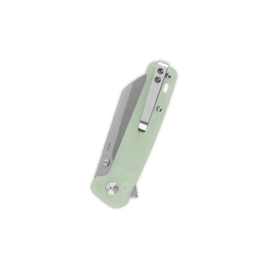QSP Penguin Button Lock, Jade G10 with Stonewashed 14C28N Blade, QS130BL-B1