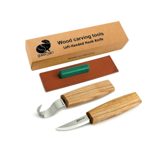 Beaver Craft Left-Handed Beginners Basic Spoon Carving Set - S01L