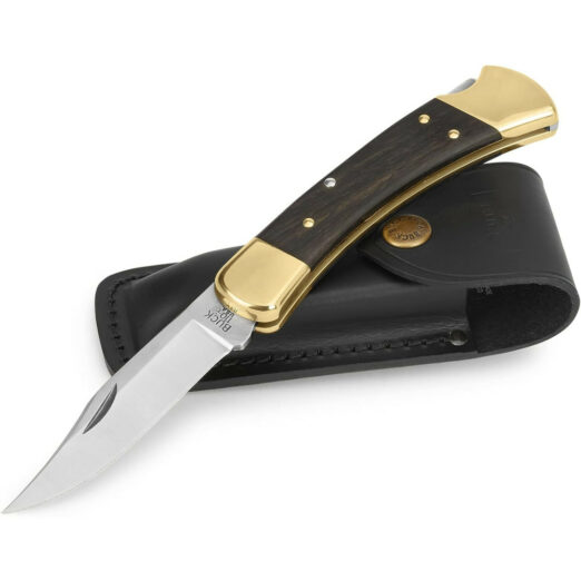 Buck Folding Hunter with Leather Pouch 110BRS