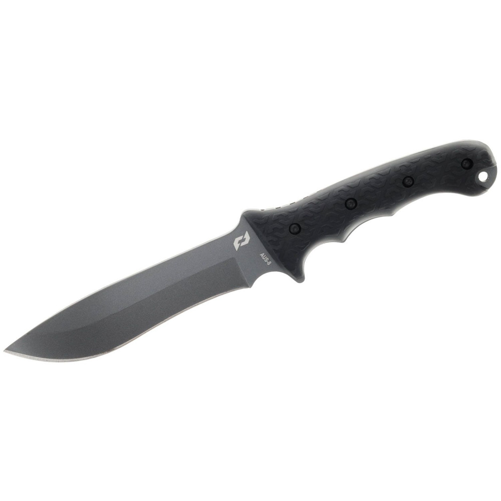 Schrade Delta Class Reckon – 5.9″ TiNi-Coated AUS-8 Recurve Drop Point Fixed Blade, Black Overmould Handles, with Injection Moulded Cover 1182522 | Elite Outdoor Gear