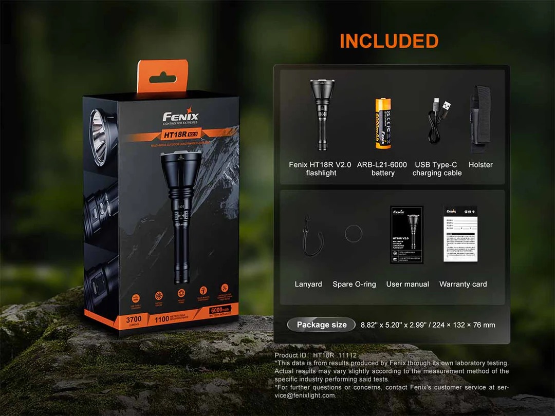 Fenix HT18R V2.0 Rechargeable Long Distance Flashlight (3700 Lumens, 1100 Metres) - Image 13