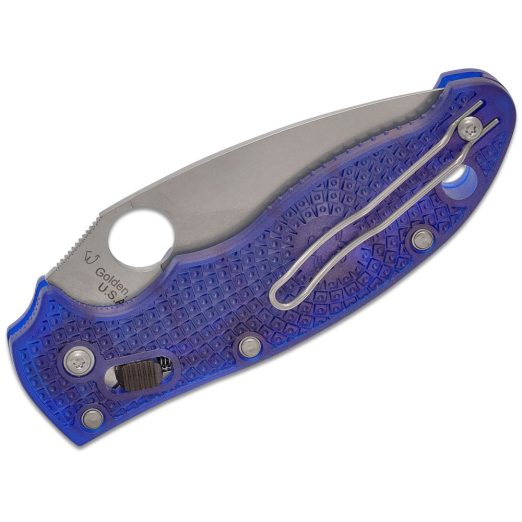 Spyderco Manix 2 Lightweight - Translucent Blue FRCP Handles, CTS BD1 Blade - C101PBL2
