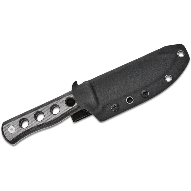 QSP Canary Fixed Blade - Black Micarta, Stonewashed Cr8Mo2VSi and Kydex Pouch, QS155-B1 - Image 3