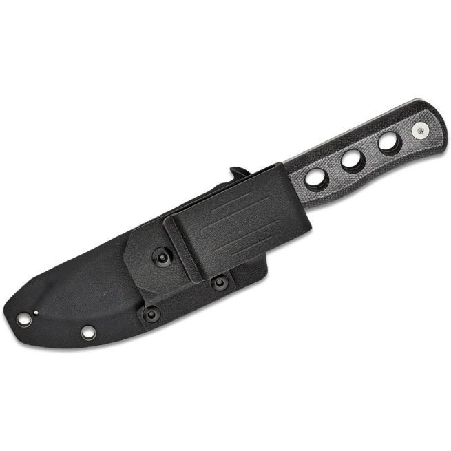 QSP Canary Fixed Blade - Black Micarta, Stonewashed Cr8Mo2VSi and Kydex Pouch, QS155-B1 - Image 2
