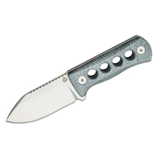 QSP Canary Neck Knife - Denim Blue Micarta with Stonewashed 14C28N Blade, QS141-D1