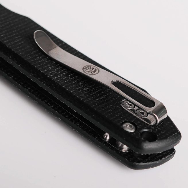 Vosteed Raccoon Top Liner Lock - 3.25" Satin 14C28N Blade, Black Micarta Handle - A2903 - Image 5