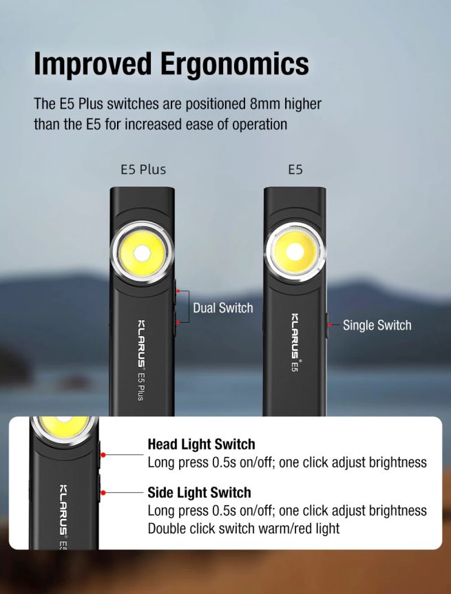 Klarus E5 Plus Rechargeable EDC Tool Light with Magnetic Base (650 Lumens, 32 Metres) - Image 11
