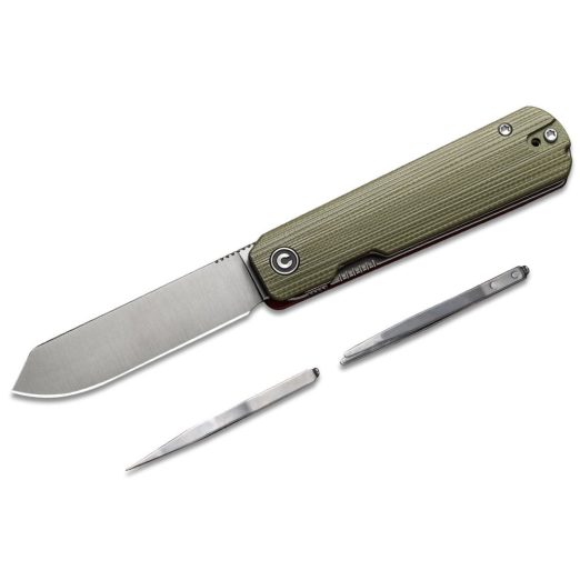 CIVIVI Sendy, Green G10 with Red G10 Spacers, Satin Nitro-V Spey Blade, C21004B-1