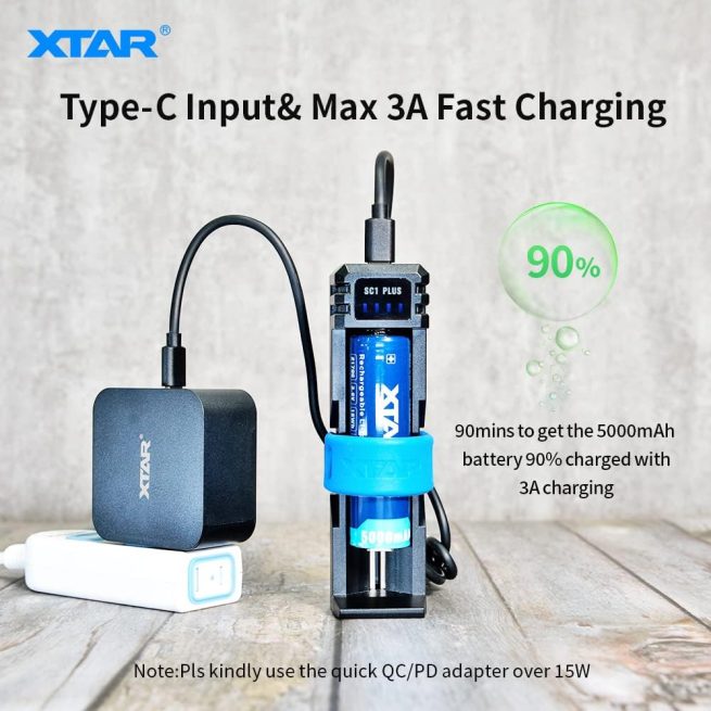 XTAR SC1 PLUS Single Bay Battery Charger and Power Bank - Image 7