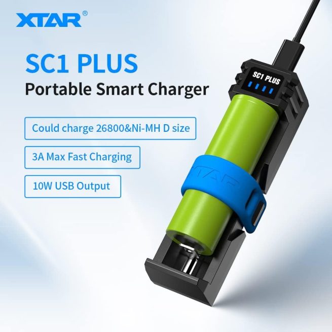 XTAR SC1 PLUS Single Bay Battery Charger and Power Bank - Image 2
