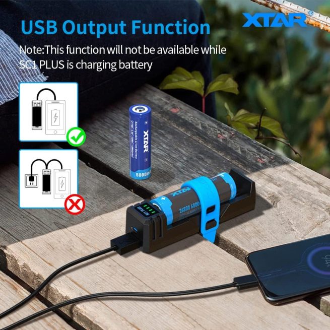 XTAR SC1 PLUS Single Bay Battery Charger and Power Bank - Image 9
