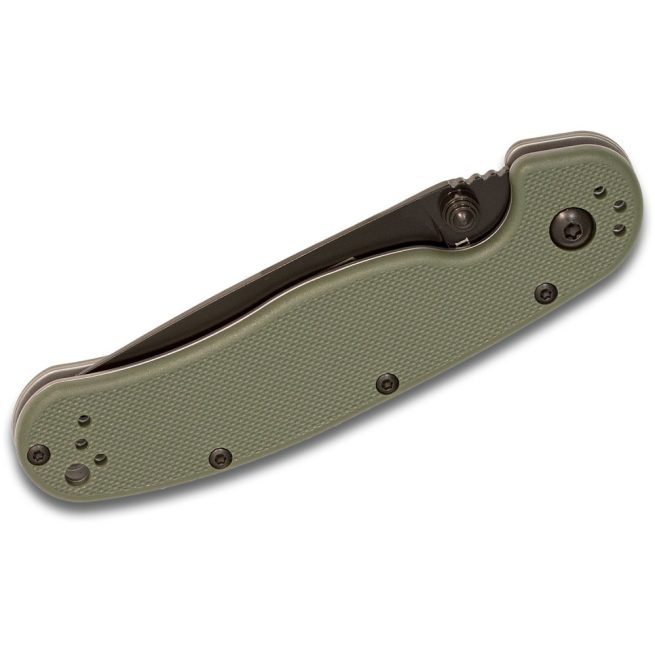 Ontario RAT Model 2 - 3.0" Black D2 Blade, OD Green Nylon Handles, Liner Lock, 8830OD - Image 3