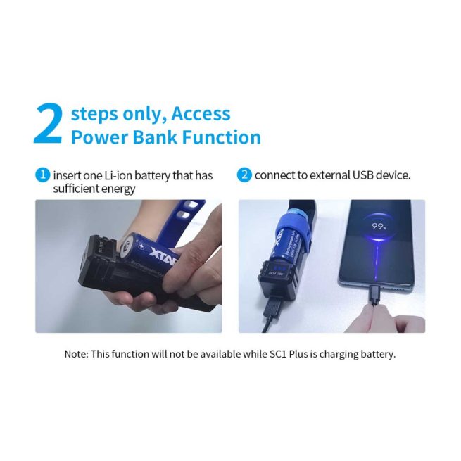 XTAR SC1 PLUS Single Bay Battery Charger and Power Bank - Image 11