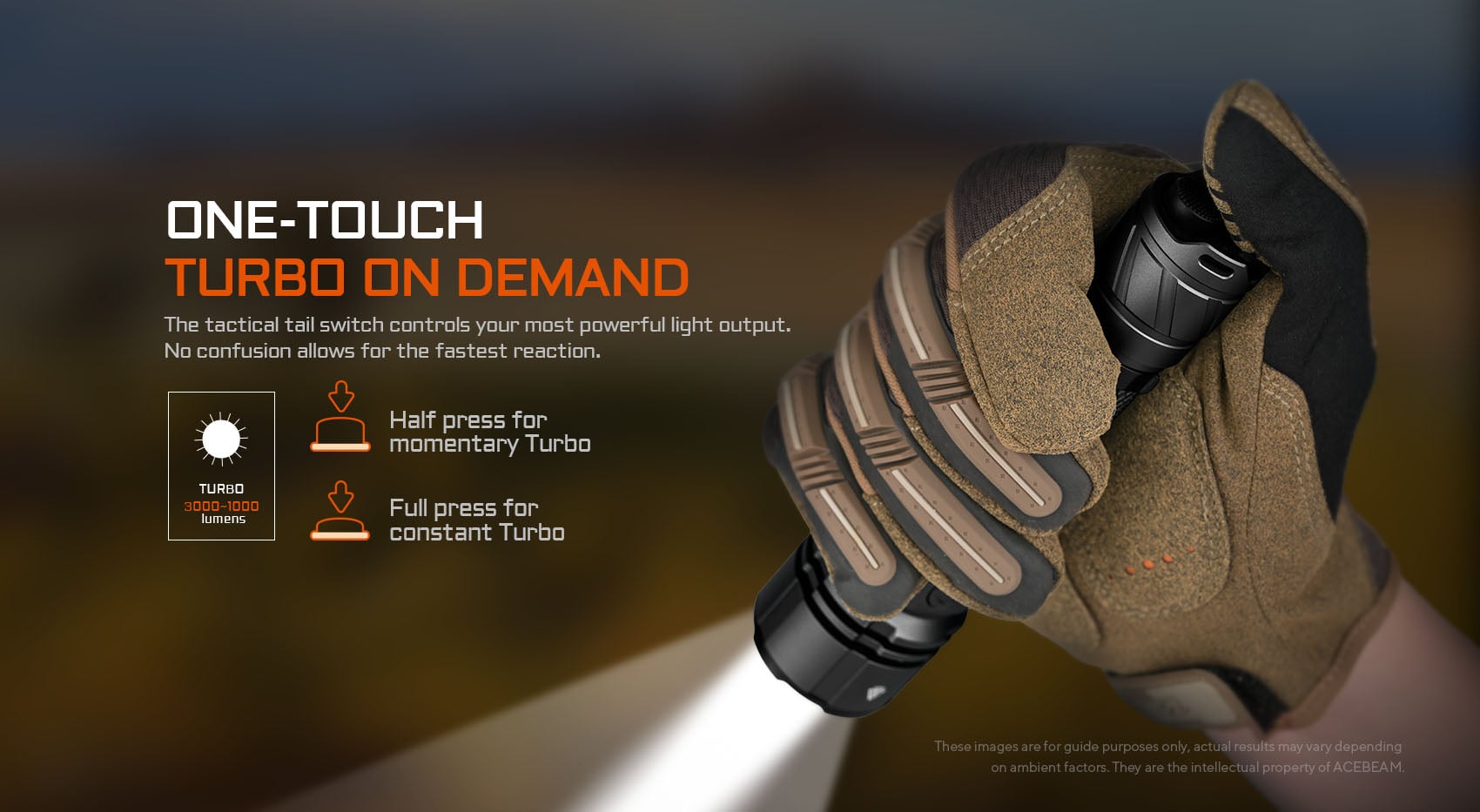 AceBeam L16 2.0 Rechargeable Compact Tactical Flashlight (3000 Lumens, 713 Metres) - Image 10