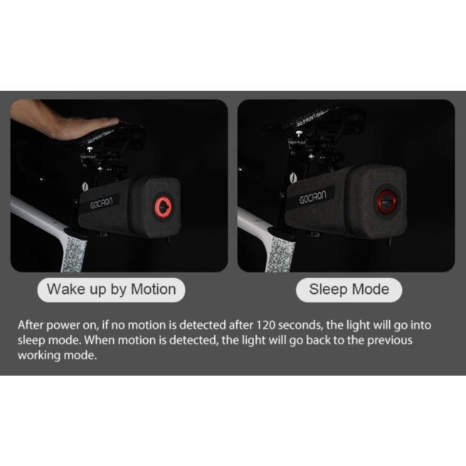 Gaciron Bird Nest 200, Cycling Saddle Bag with Motion Sensor Tail Light - Black - Image 13