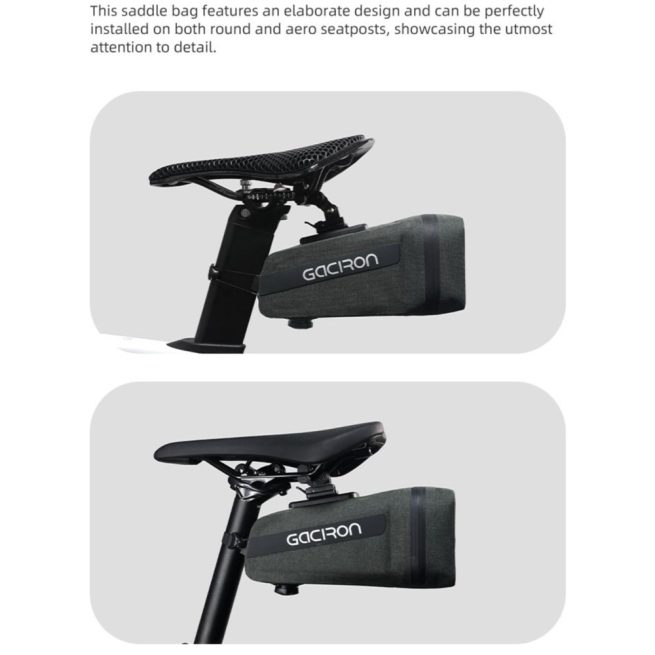Gaciron Bird Nest 200, Cycling Saddle Bag with Motion Sensor Tail Light - Black - Image 4