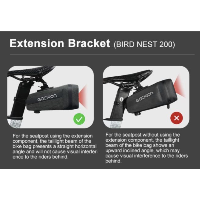 Gaciron Bird Nest 200, Cycling Saddle Bag with Motion Sensor Tail Light - Black - Image 8