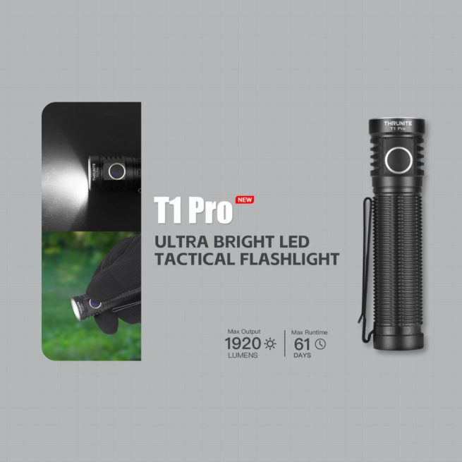 ThruNite T1 Pro Rechargeable Pocket Light with Stepless Dimming and Magnetic Base (1920 Lumens, 196 Metres) - Image 3