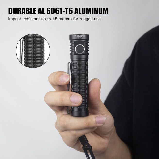 ThruNite T1 Pro Rechargeable Pocket Light with Stepless Dimming and Magnetic Base (1920 Lumens, 196 Metres) - Image 2