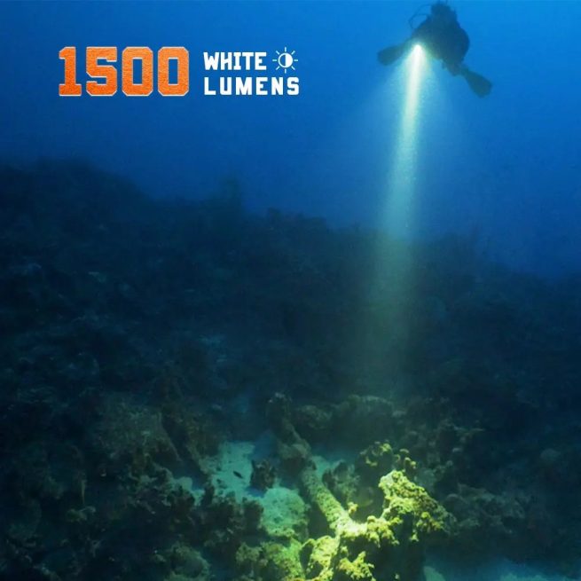 OrcaTorch D570-GL 2.0 Dive Light with White Light (1500 Lumens) and Green Laser Light (1000 Metres) - Image 15