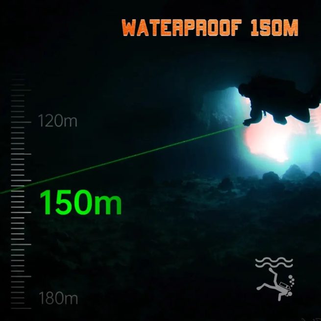 OrcaTorch D570-GL 2.0 Dive Light with White Light (1500 Lumens) and Green Laser Light (1000 Metres) - Image 5