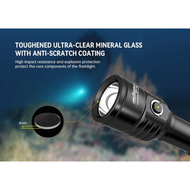 OrcaTorch D570-GL 2.0 Dive Light with White Light (1500 Lumens) and Green Laser Light (1000 Metres) - Image 13