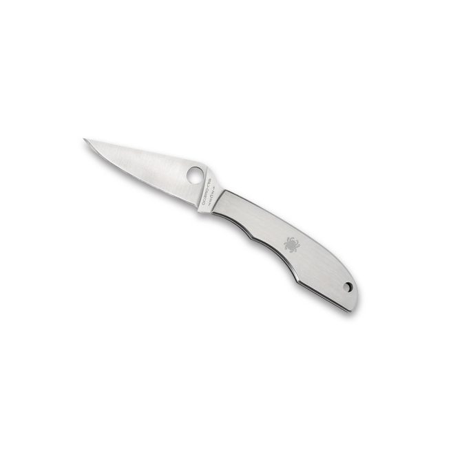 Spyderco Grasshopper - 2.27" Sandvik C12C27 Blade, Stainless Steel Handle - C138
