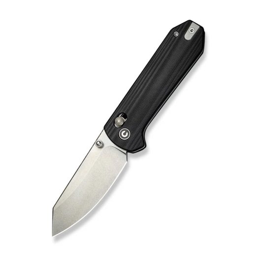 CIVIVI Yonder C23073-1, 2.88" Stonewashed 14C28N Blade, Contoured Black G10 Handles, Crossbar/Axis Lock