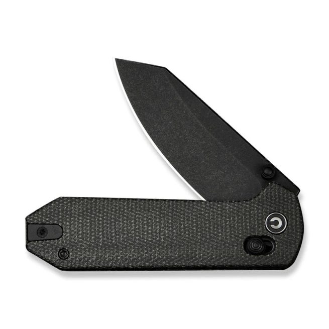 CIVIVI Yonder C23073B-1, 2.88" Black Stonewashed 14C28N Blade, Contoured Dark Green Canvas Micarta Handles, Crossbar/Axis Lock - Image 12