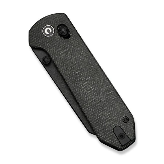 CIVIVI Yonder C23073B-1, 2.88" Black Stonewashed 14C28N Blade, Contoured Dark Green Canvas Micarta Handles, Crossbar/Axis Lock - Image 8