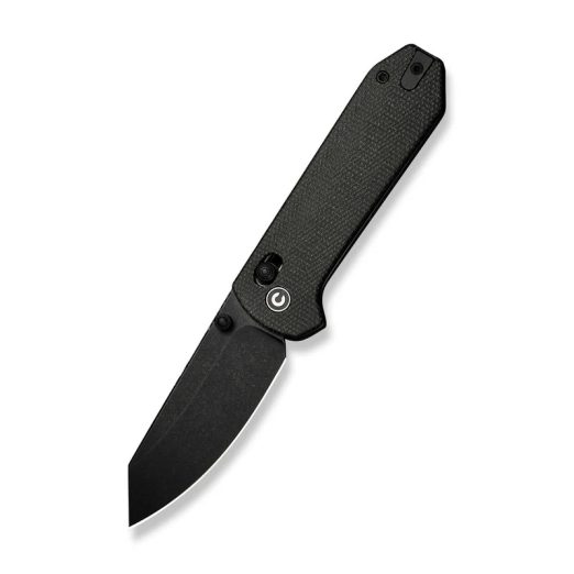 CIVIVI Yonder C23073B-1, 2.88" Black Stonewashed 14C28N Blade, Contoured Dark Green Canvas Micarta Handles, Crossbar/Axis Lock