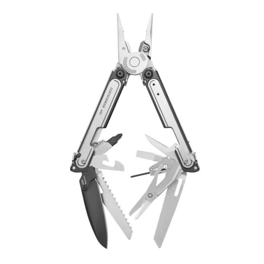 Leatherman ARC® Full-Size Multi-Tool, 4.25" Closed, CPM-MagnaCut Black DLC Blade, Silver/Black Steel Handles, Nylon Pouch, Bit Set